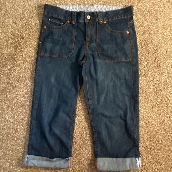 Faded Glory Cuffed Cotton Denim Capri Women Jeans Size 8 - Picture 1 of 5